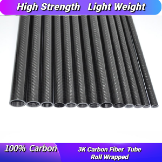 3K Roll Wrapped Carbon Fiber Tube 21 22 24 25 26 28 29 30mm L500mm